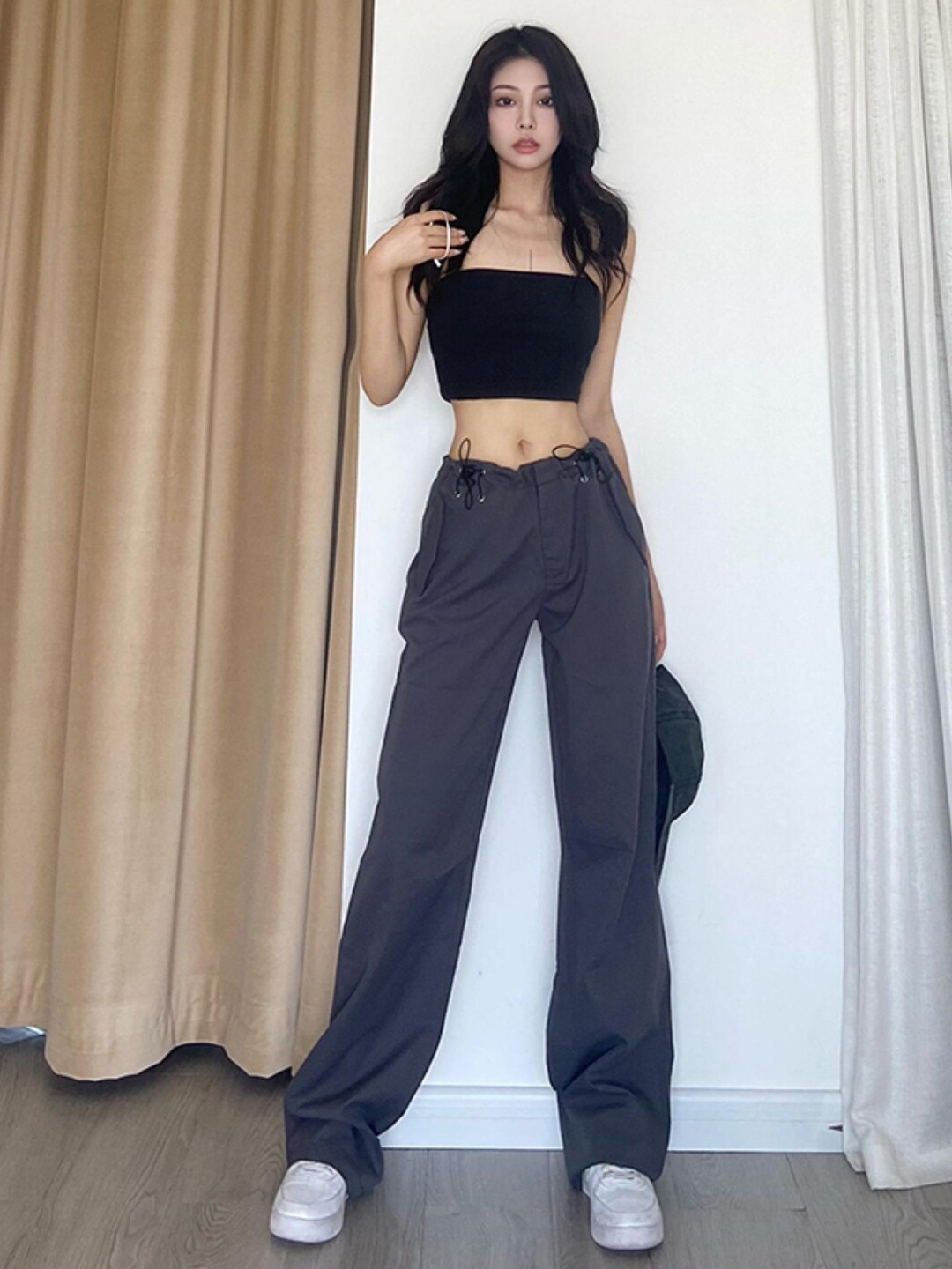 

Stylecast X KPOP Polyester Regular Trousers, Grey