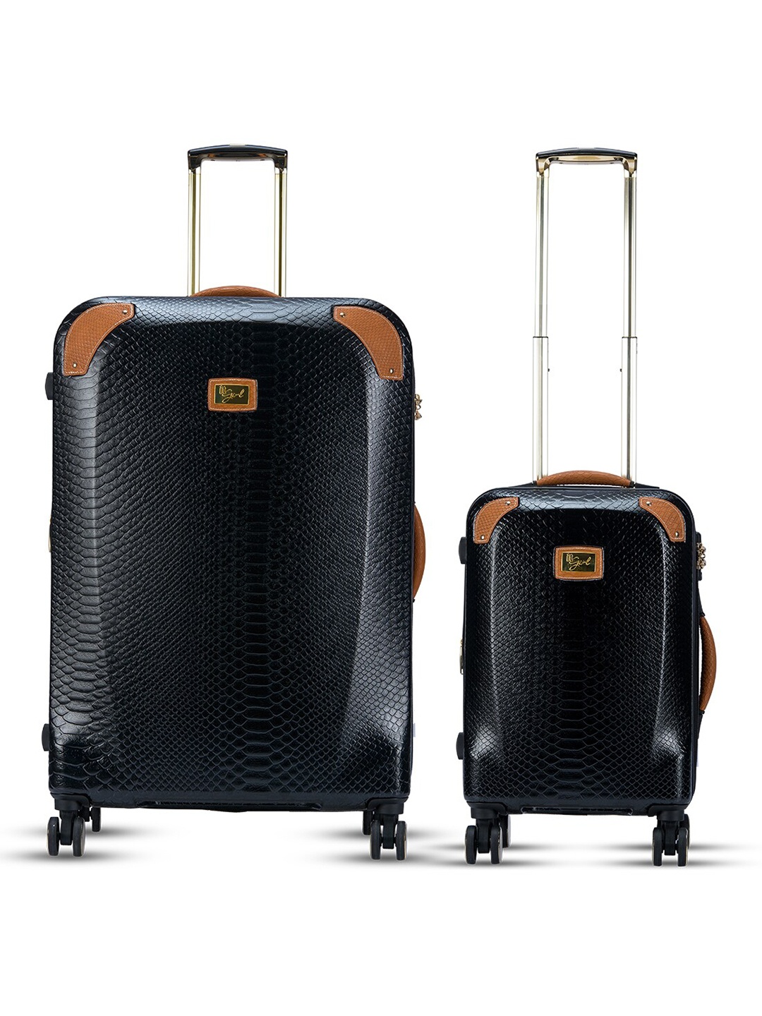 

IT luggage Resolute Set Of 2 Textured Hard-Sided Trolley Suitcases, Black