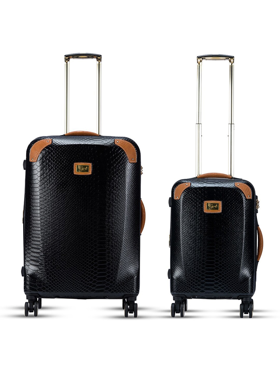 

IT luggage Resolute Set Of 2 Textured Hard-Sided Trolley Suitcases Bags, Black
