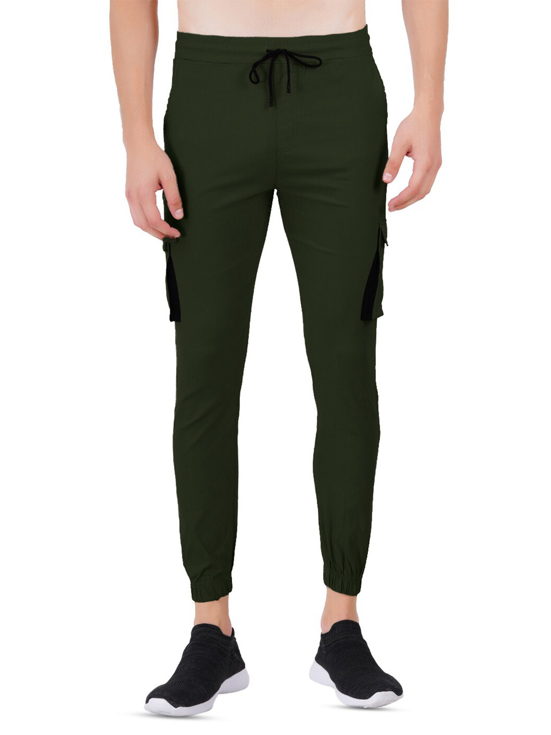 

BAESD Men Stretchable Slim-Fit Joggers, Green
