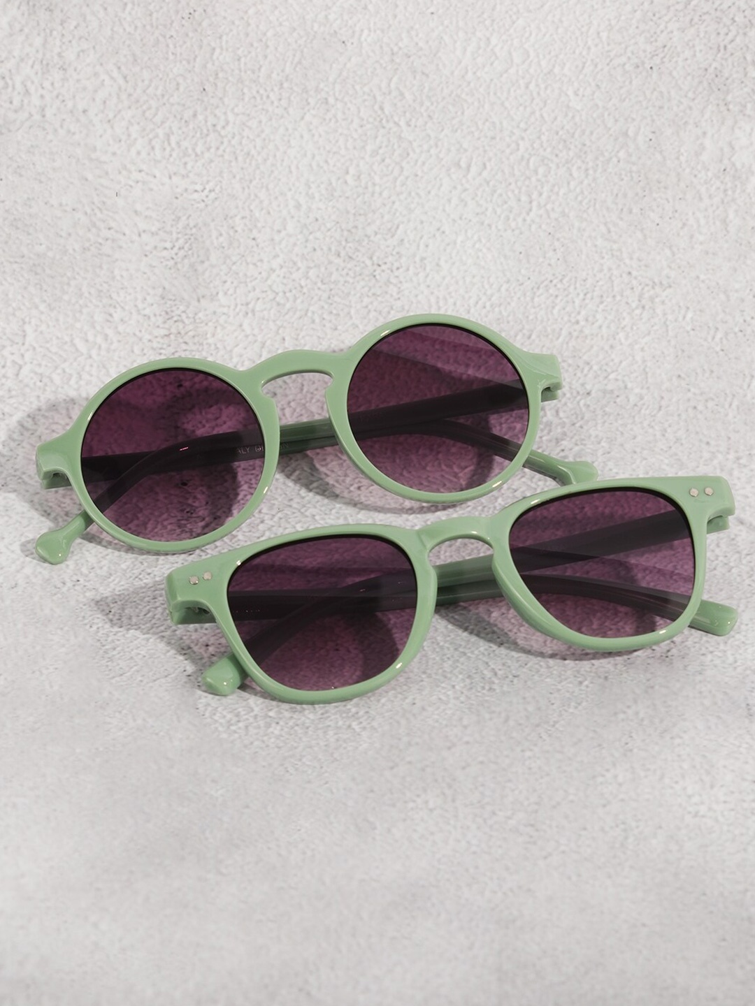 

DukieKooky Kids Set of 2 Round Sunglasses with UV Protected Lens, Green