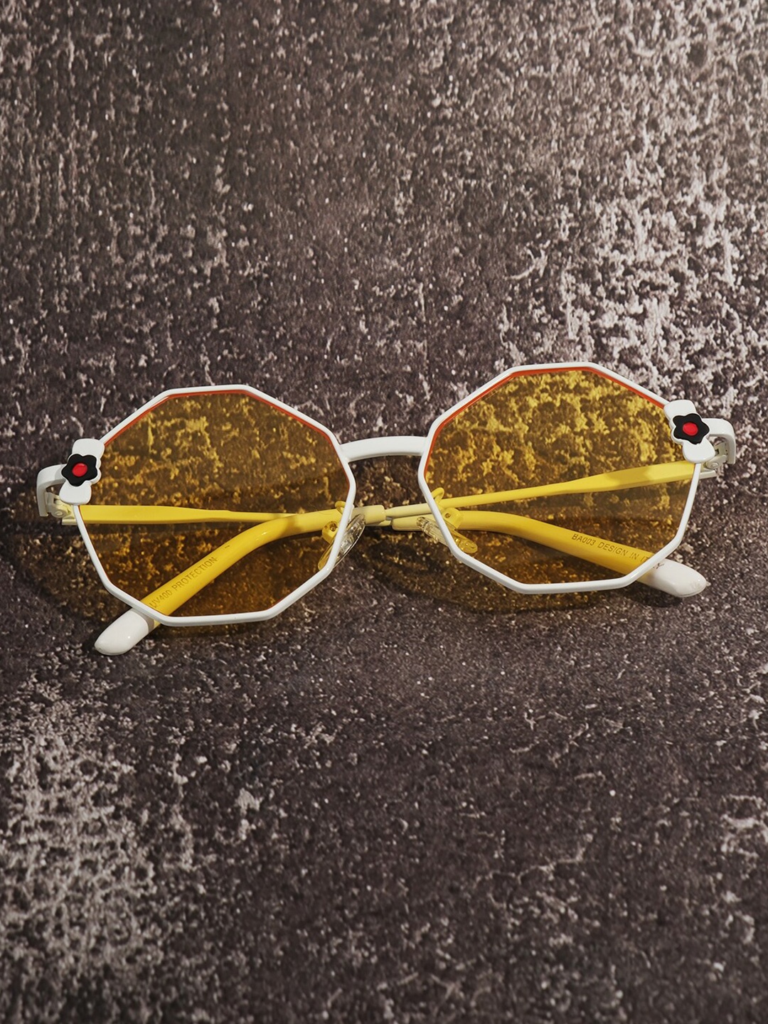 

DukieKooky Kids Round Sunglasses With UV Protected Lens DKSG419G, Yellow