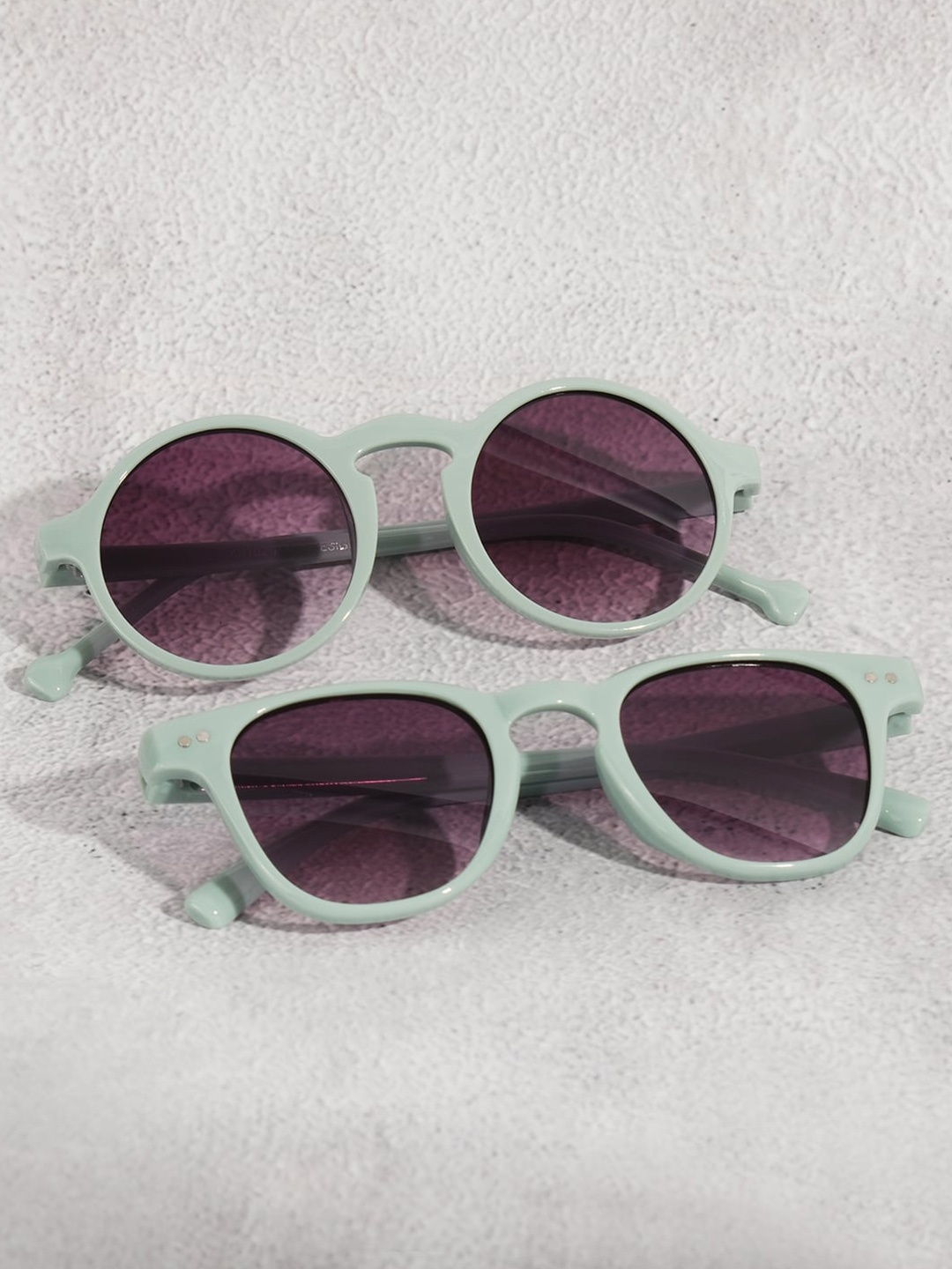 

DukieKooky Kids Set Of 2 Round Sunglasses with UV Protected Lens DKSG412C14, Purple