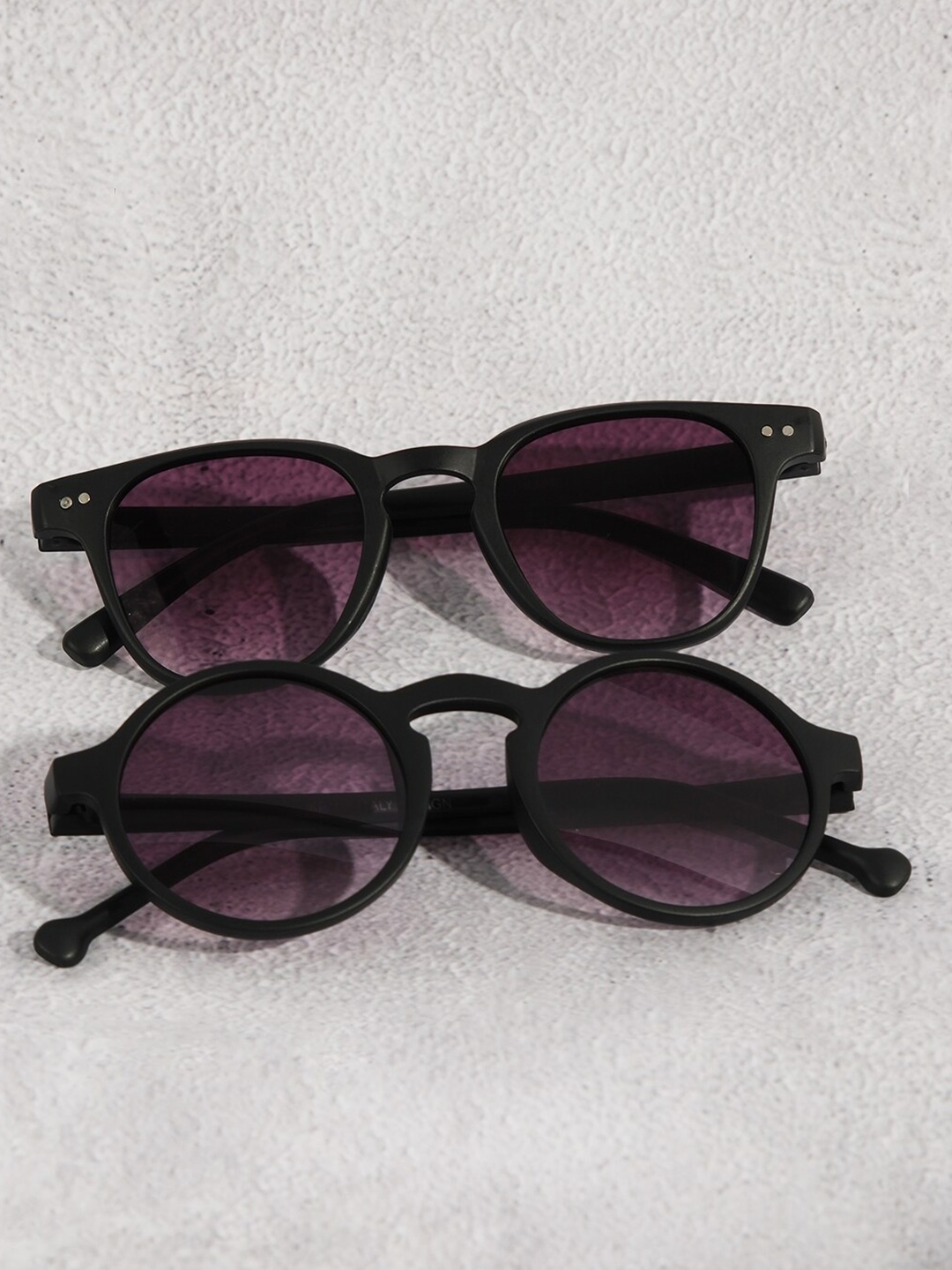 

DukieKooky Kids Set Of 2 Round Sunglasses with UV Protected Lens-DKSG412D14, Purple