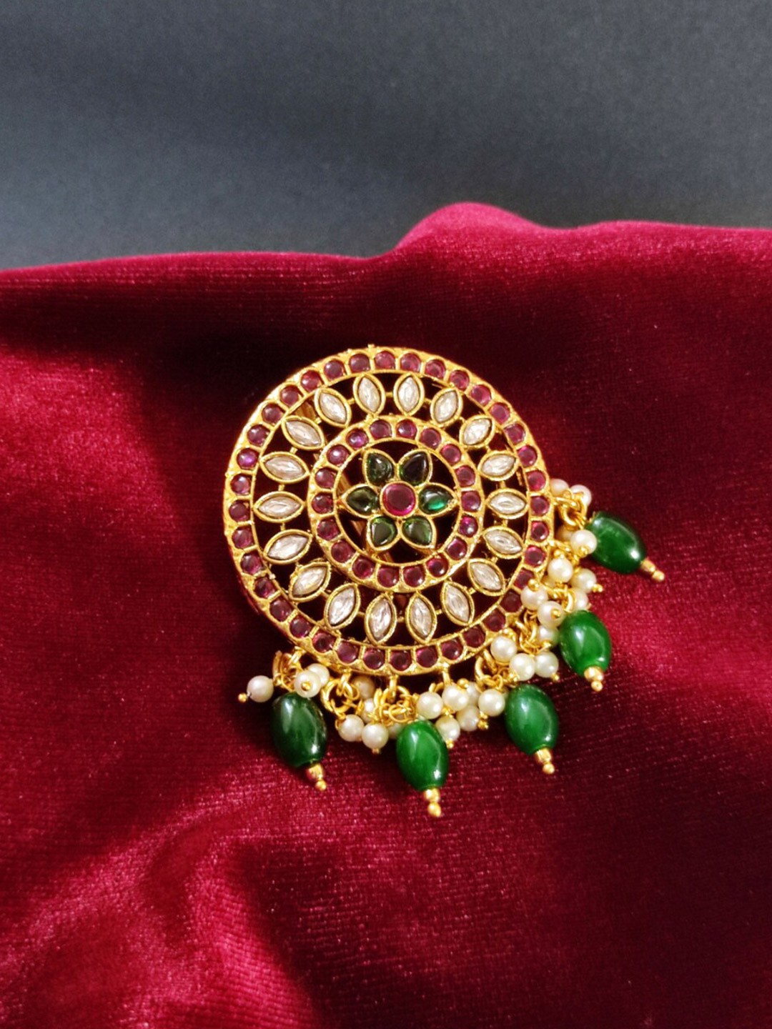 

Pihtara Jewels Gold-Plated Stone-Studded Pendant