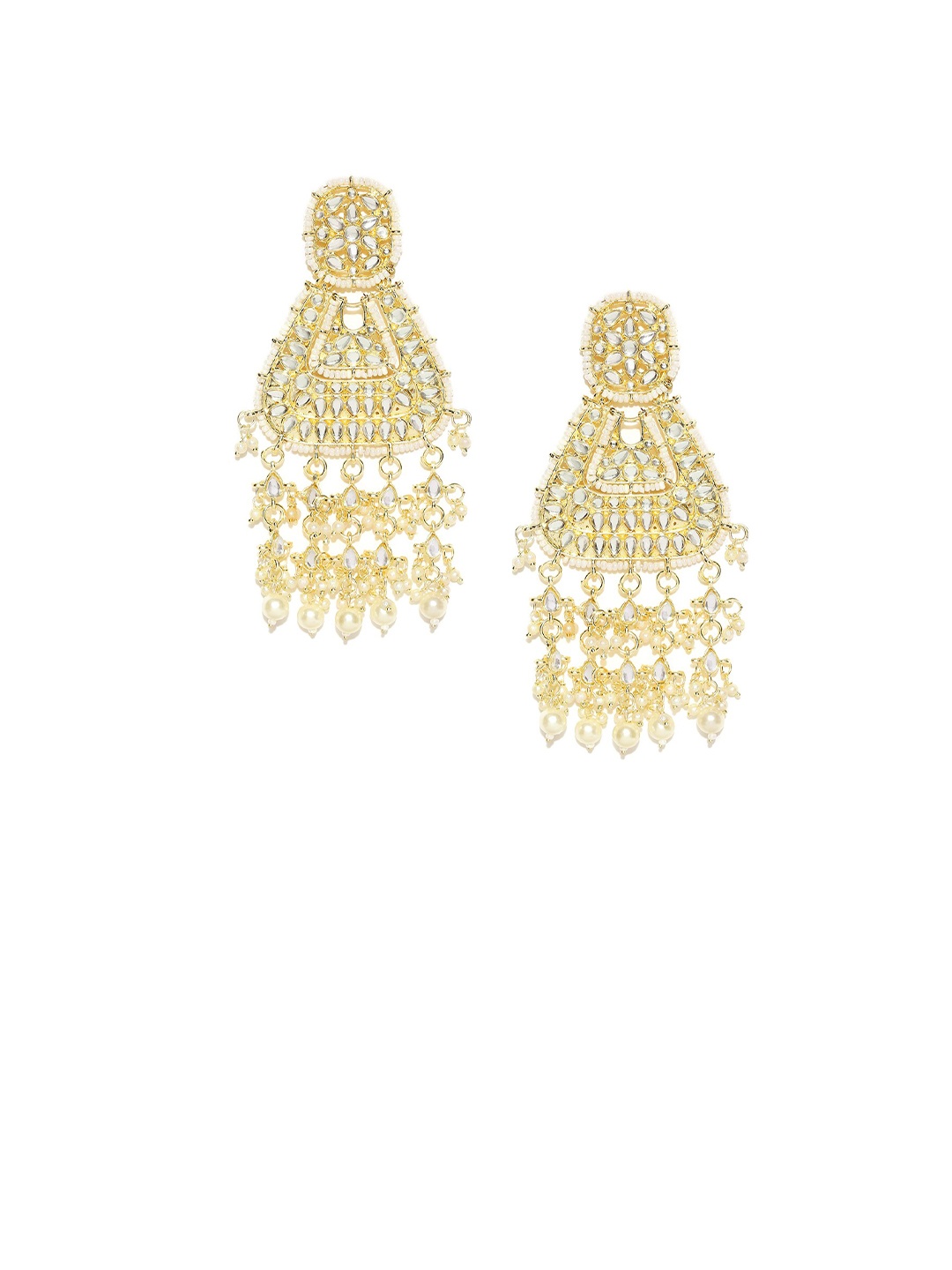 

MANATH Kundan-Studded & Beaded Jhumka Earrings, White