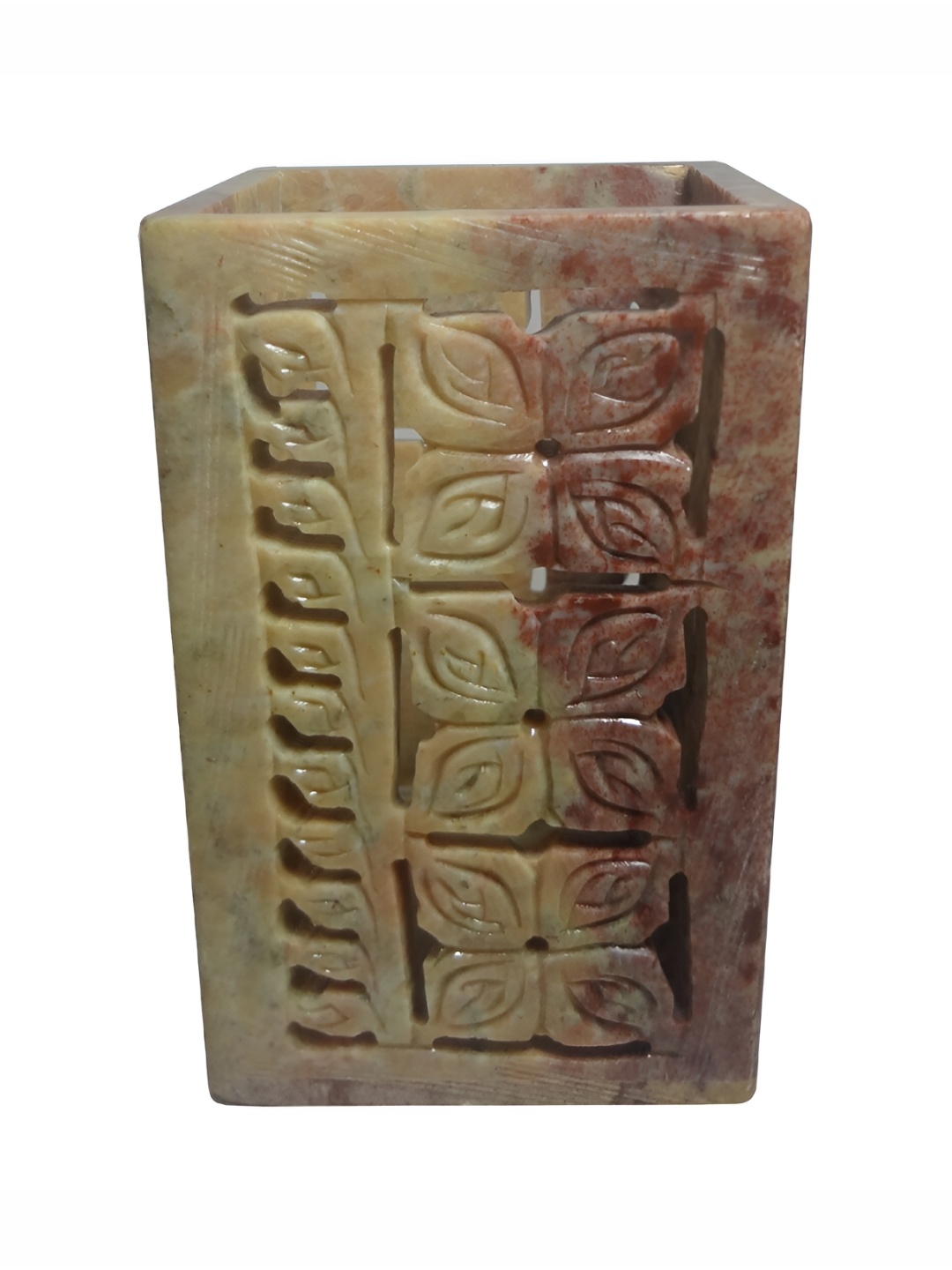 

Avinash Handicrafts Brown Textured Reusable Carved Brush Holder