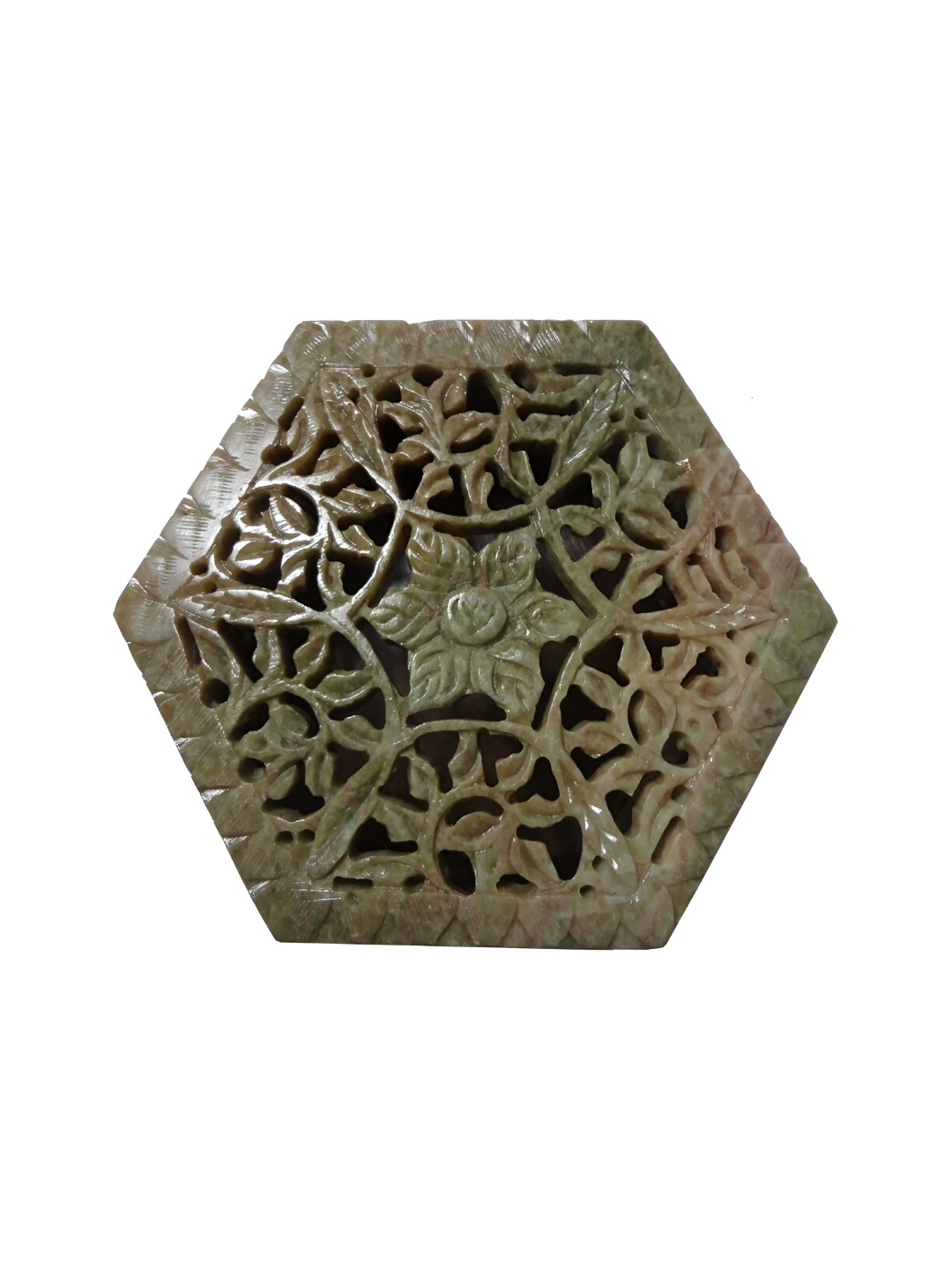 

Avinash Handicrafts Green Textured Reusable Carved Jewellery Box