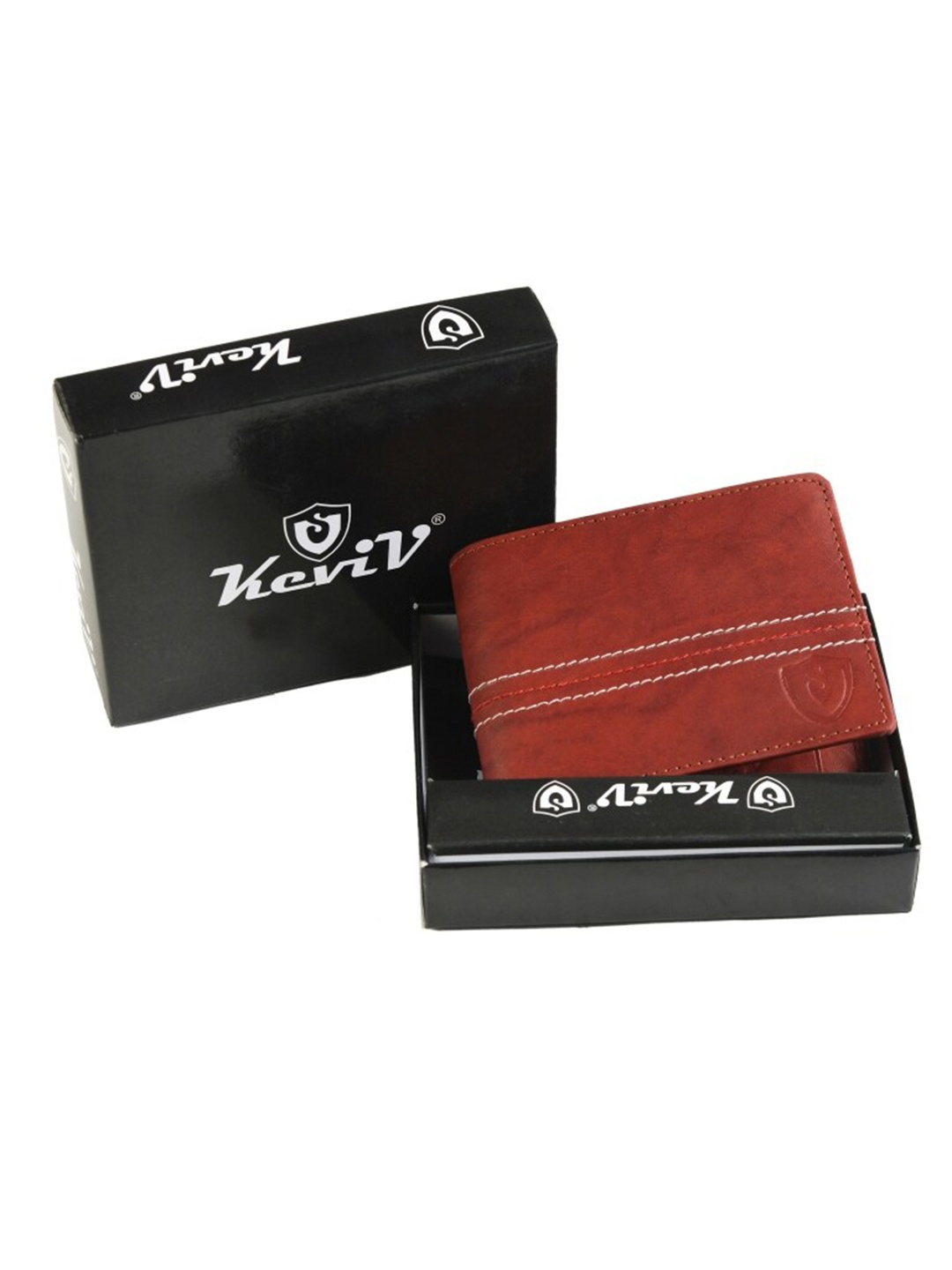 

Keviv RFID Leather Two Fold Wallet, Red