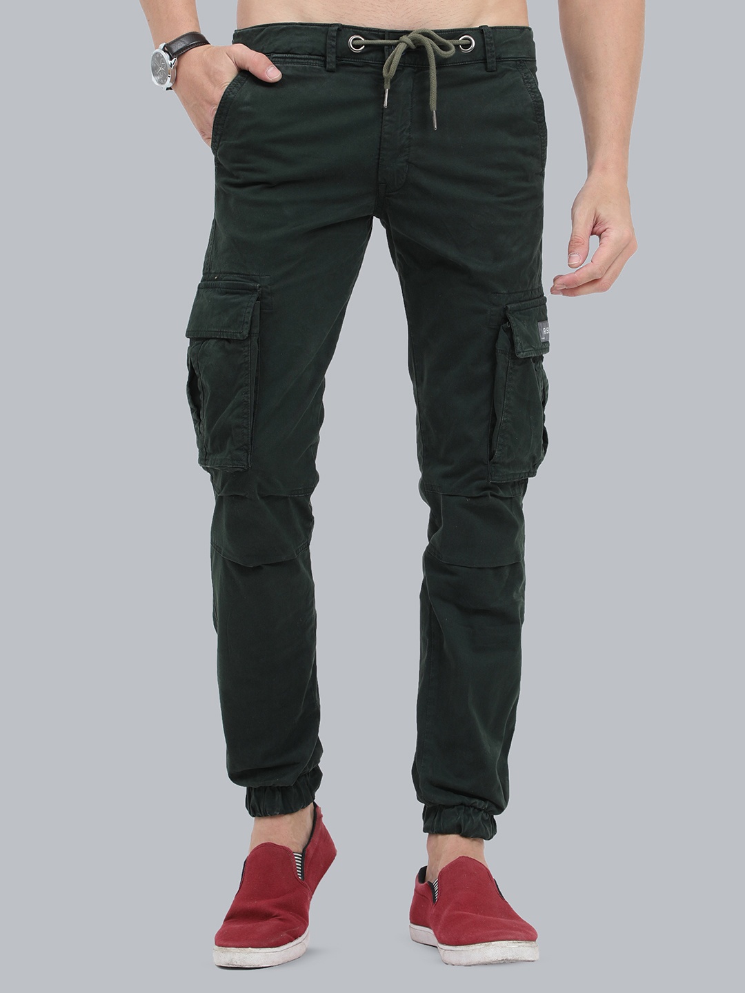 

Reslag Men Cotton Slim-Fit Joggers, Green