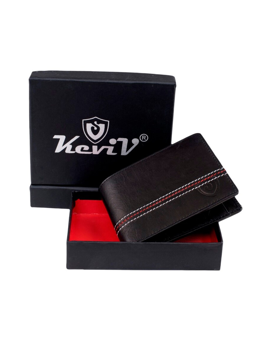

Keviv RFID Leather Two Fold Wallet, Black