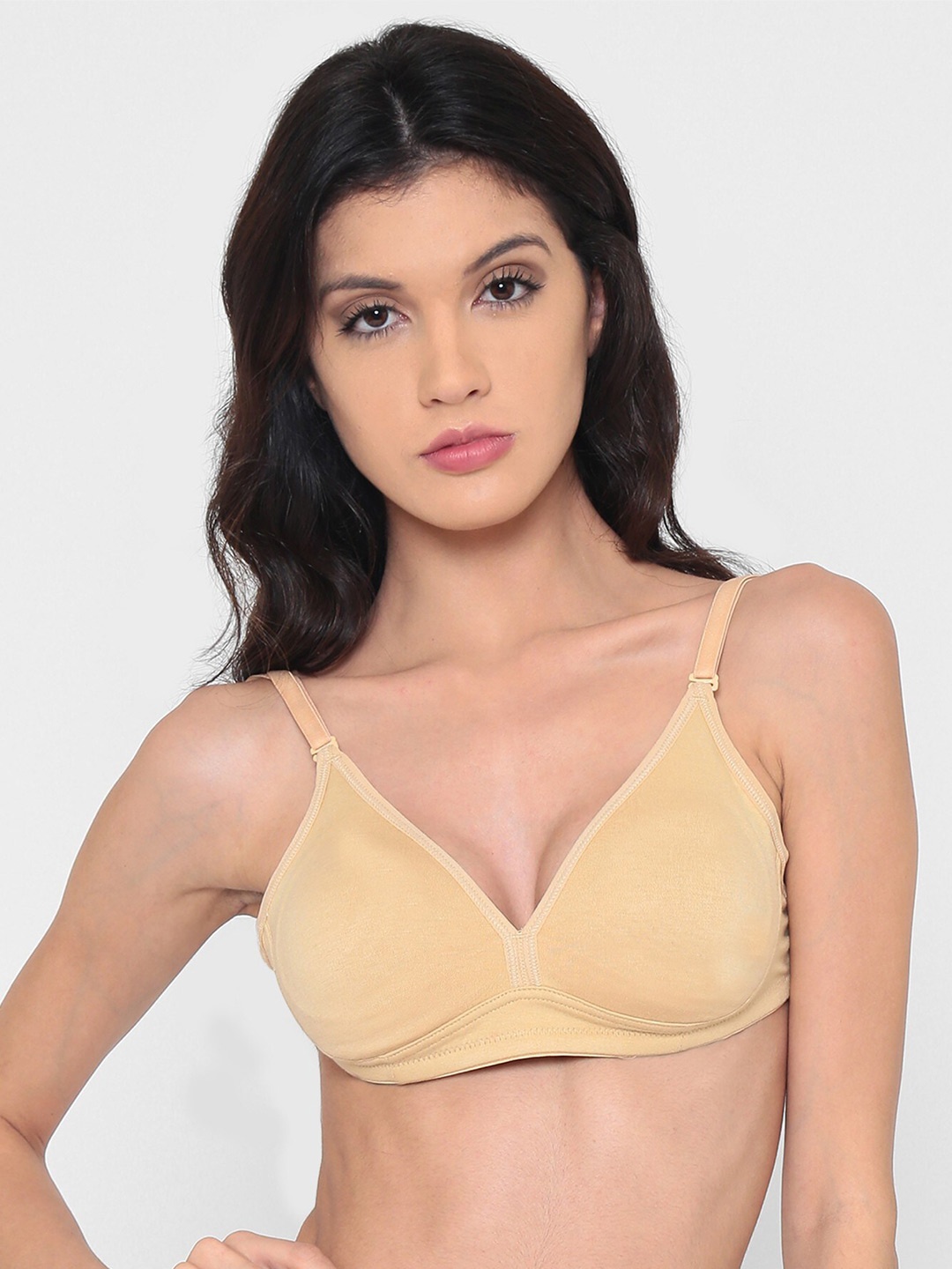 

DressBerry Non-Wired Non Padded Everyday Bra - Full Coverage, Nude