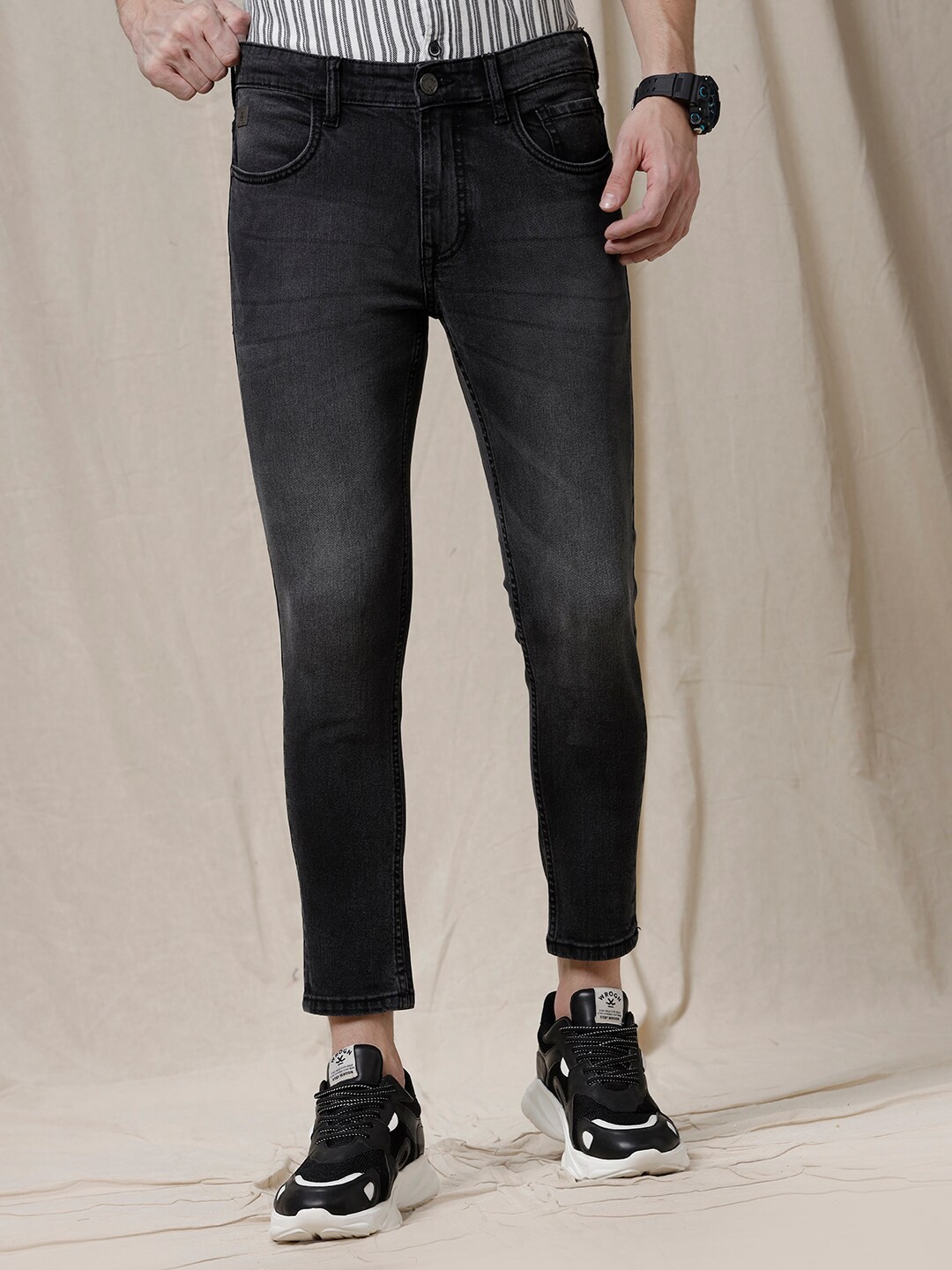

WROGN Men Jean Skinny Fit Light Fade Cotton Jeans, Grey