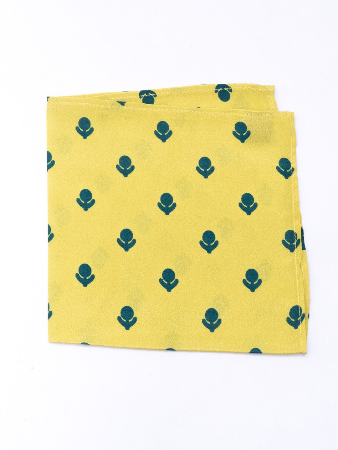 

Bubber Blu Finn Men Floral Printed Pocket Square, Yellow