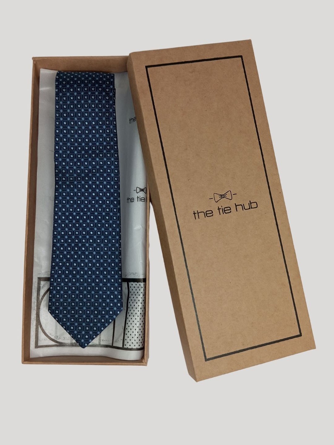 

The Tie Hub Men Woven Design Silk Broad Tie, Blue
