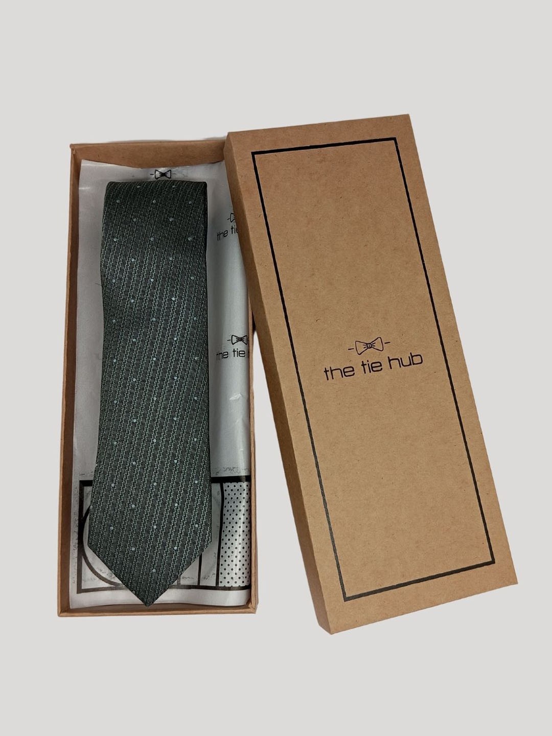 

The Tie Hub Men Woven Design Silk Broad Tie, Grey