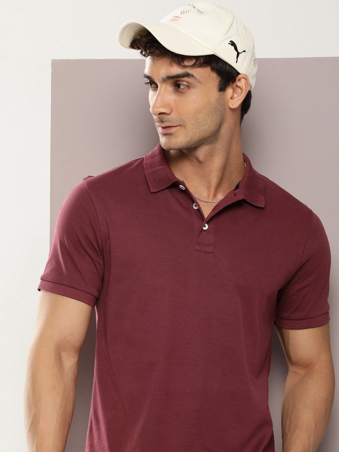 

Kook N Keech Men Polo Collar Pure Cotton T-shirt, Burgundy