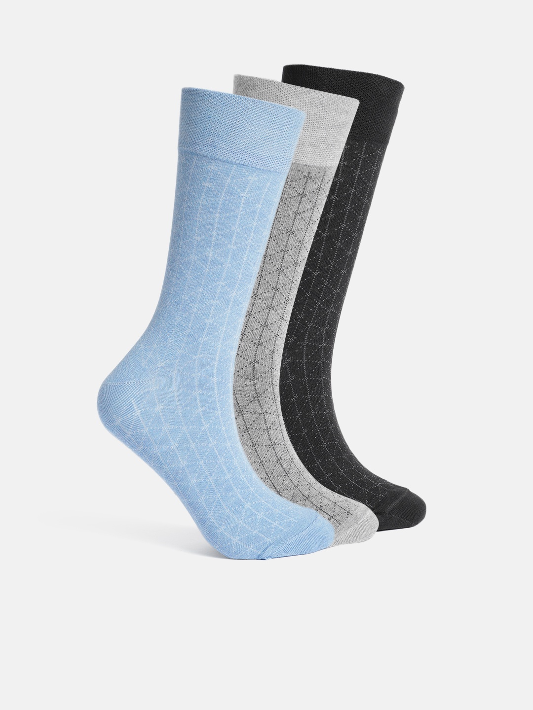 

Mast & Harbour Men Pack Of 3 Calf Length Socks, Black