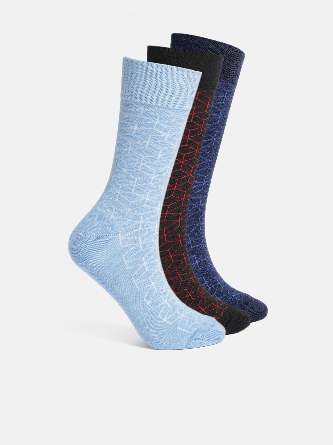 

Mast & Harbour Men Pack Of 3 Calf Length Socks, Black