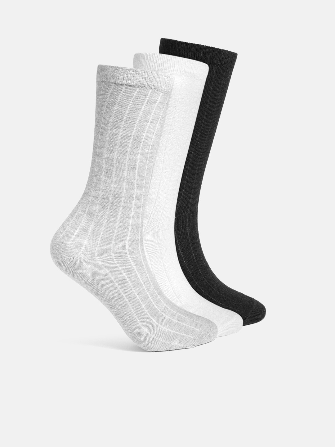 

Mast & Harbour Men Pack Of 3 Calf Length Socks, Grey