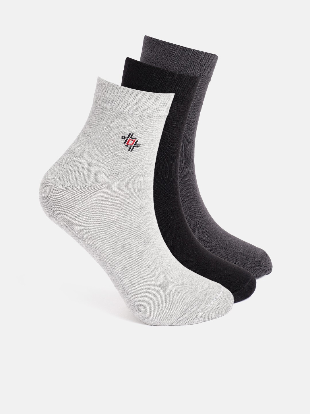 

Mast & Harbour Men Pack of 3 Above Ankle Length Socks, Grey