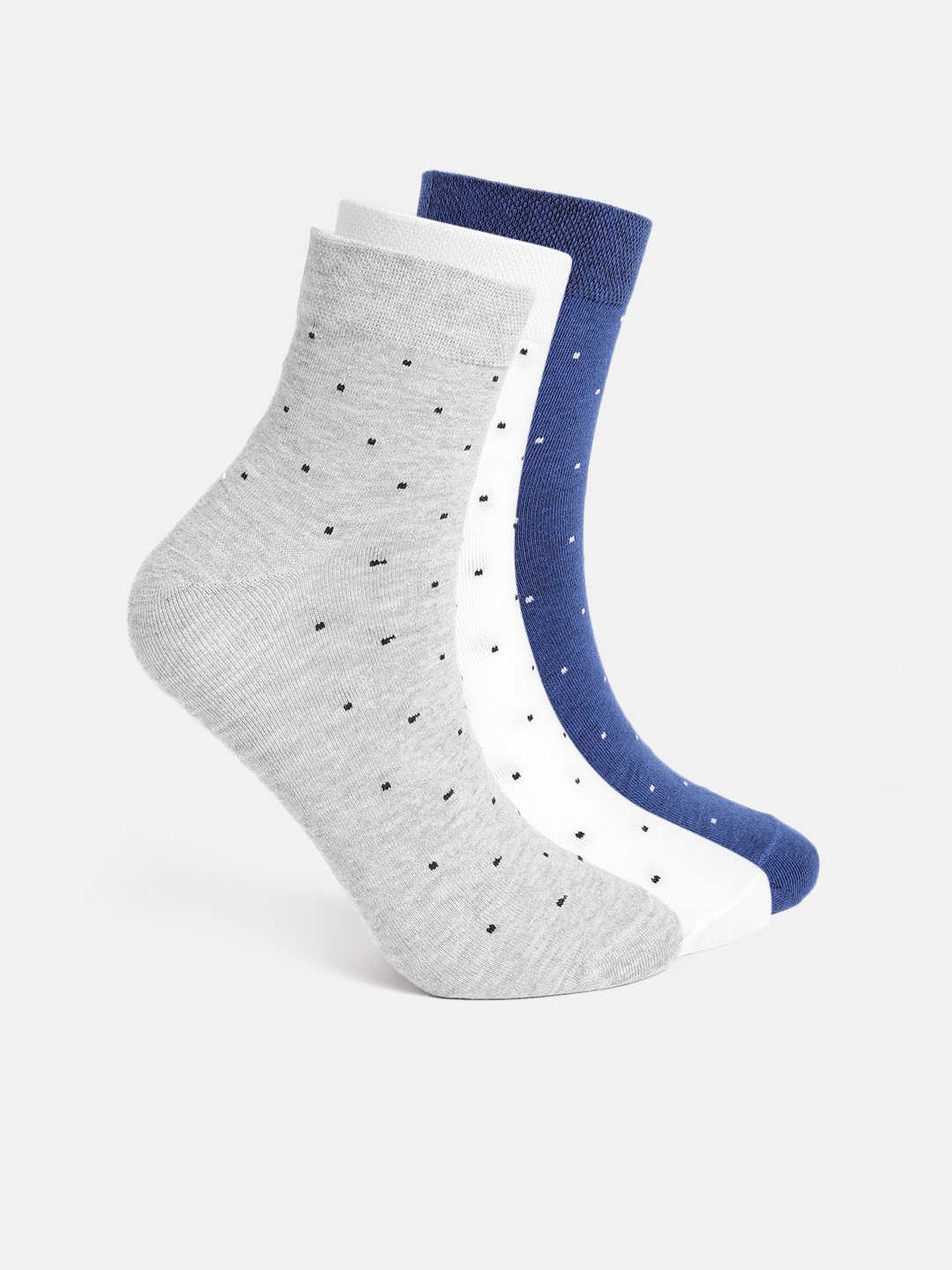 

Mast & Harbour Men Pack of 3 Geometric Self-Design Above Ankle Length Socks, Grey