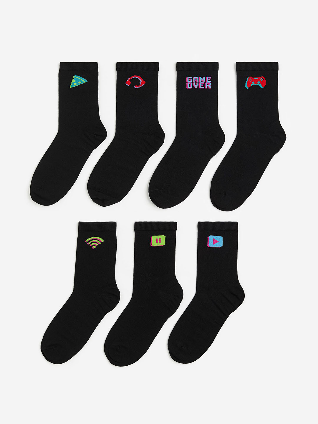 

H&M Boys 7-Pack Socks, Black