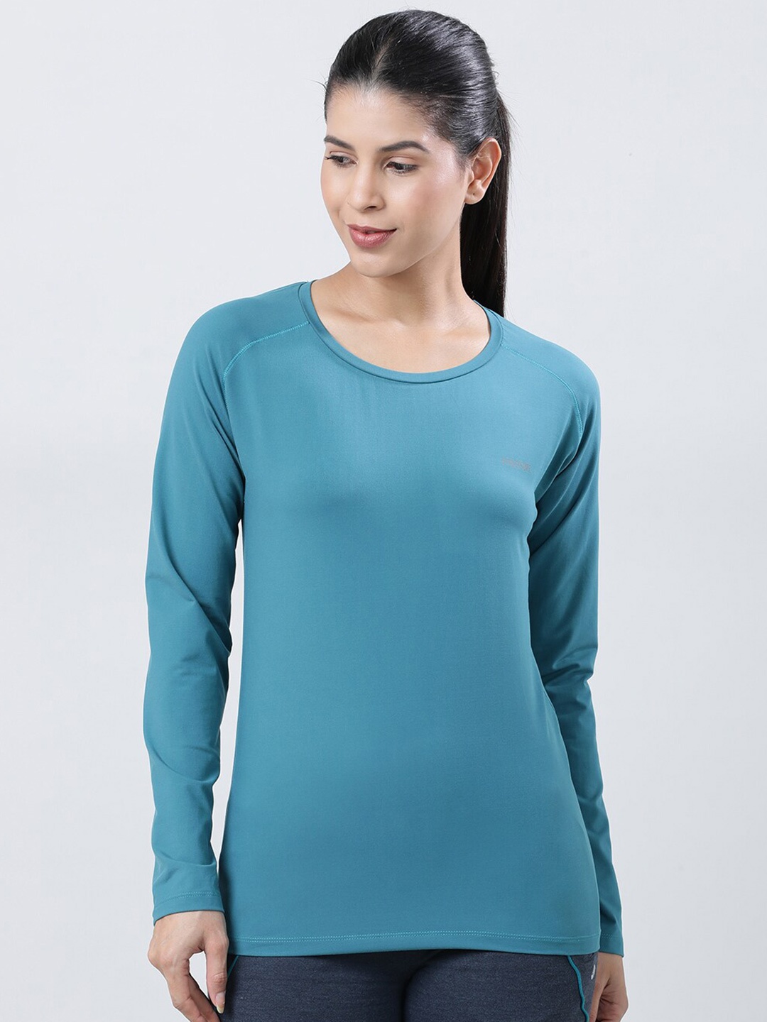 

Lovable Sport Round Neck Long Sleeves Top, Sea green