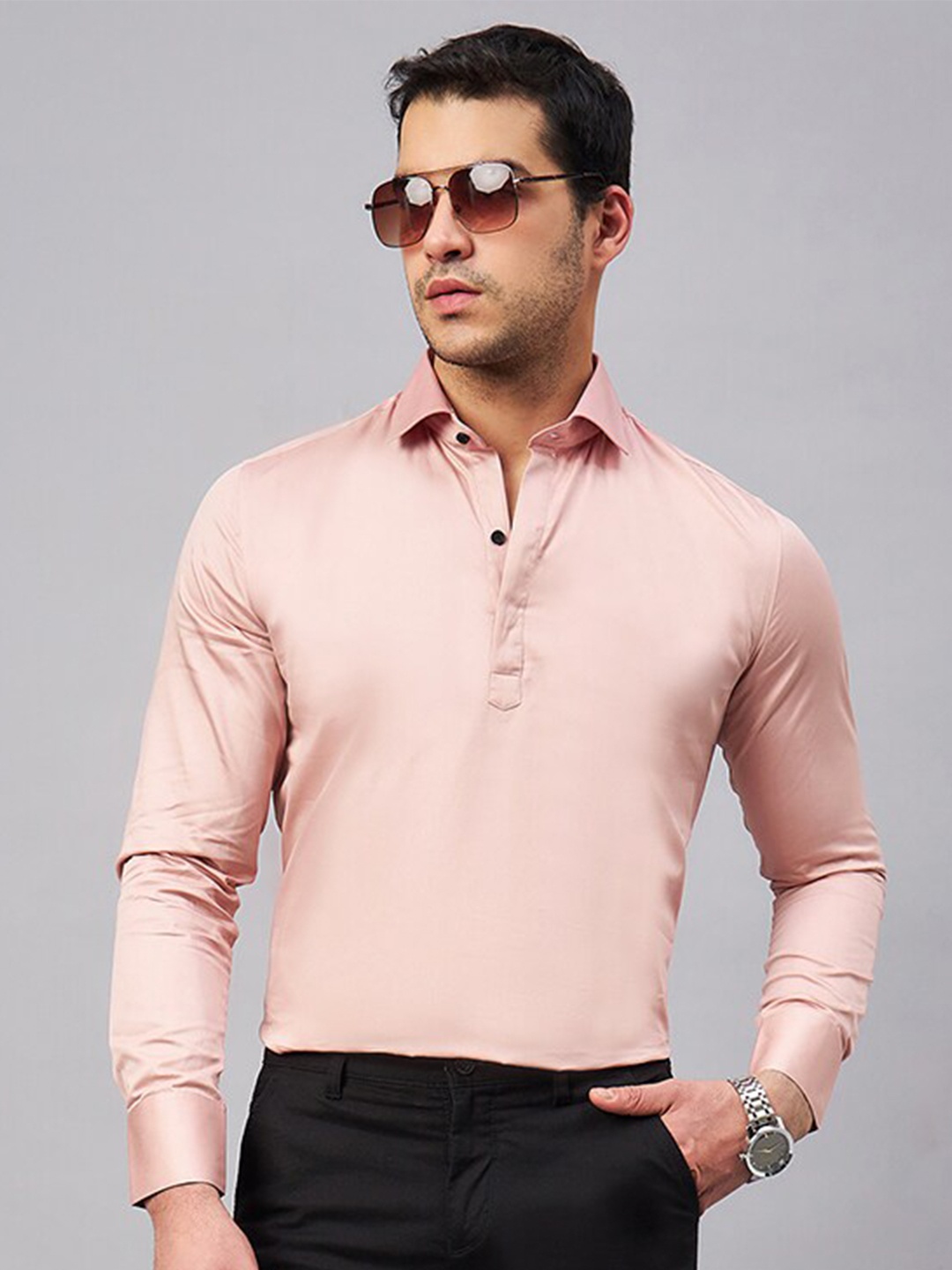 

LOUIS STITCH Pure Cotton Semiformal Shirt, Pink