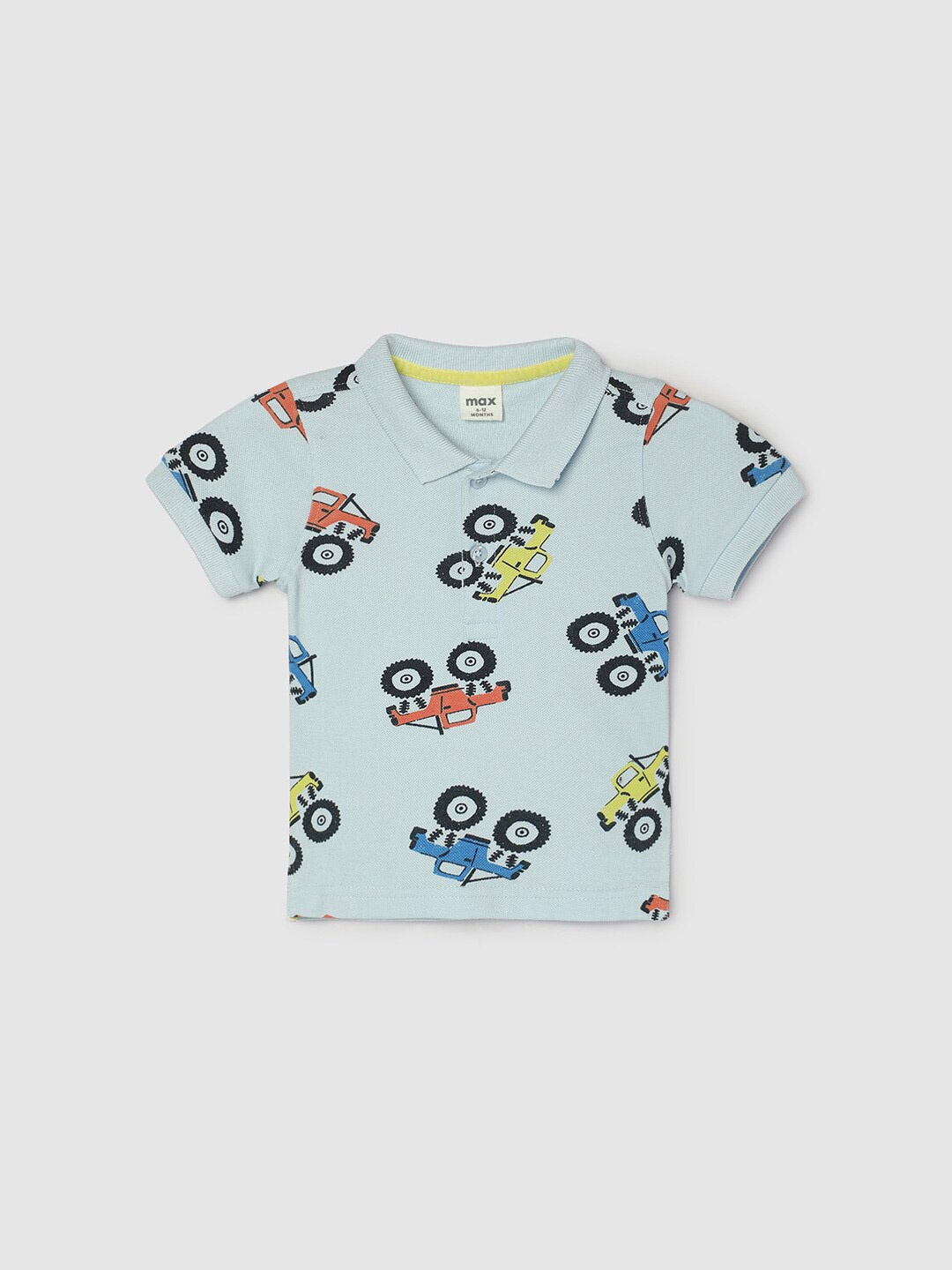 

max Boys Printed V-Neck Short Sleeves T-shirt, Blue