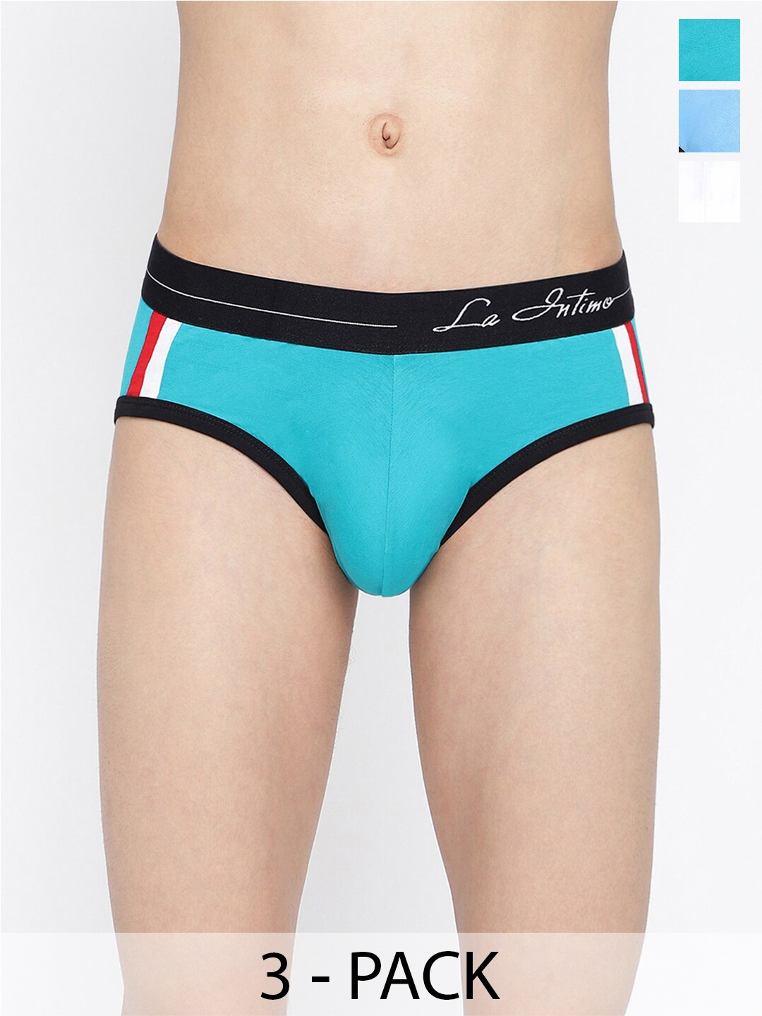 

La Intimo Pack Of 3 Antimicrobial Basic Briefs LIBR030C, Blue