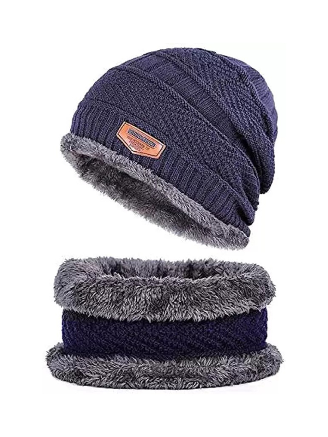 

KALINI Unisex Self Design Woollen Beanie, Blue