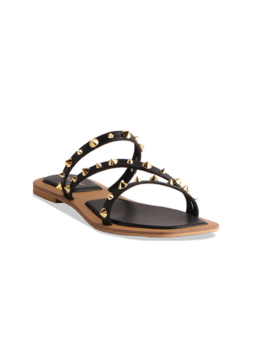 

ERIDANI Embellished Open Toe Flats, Black