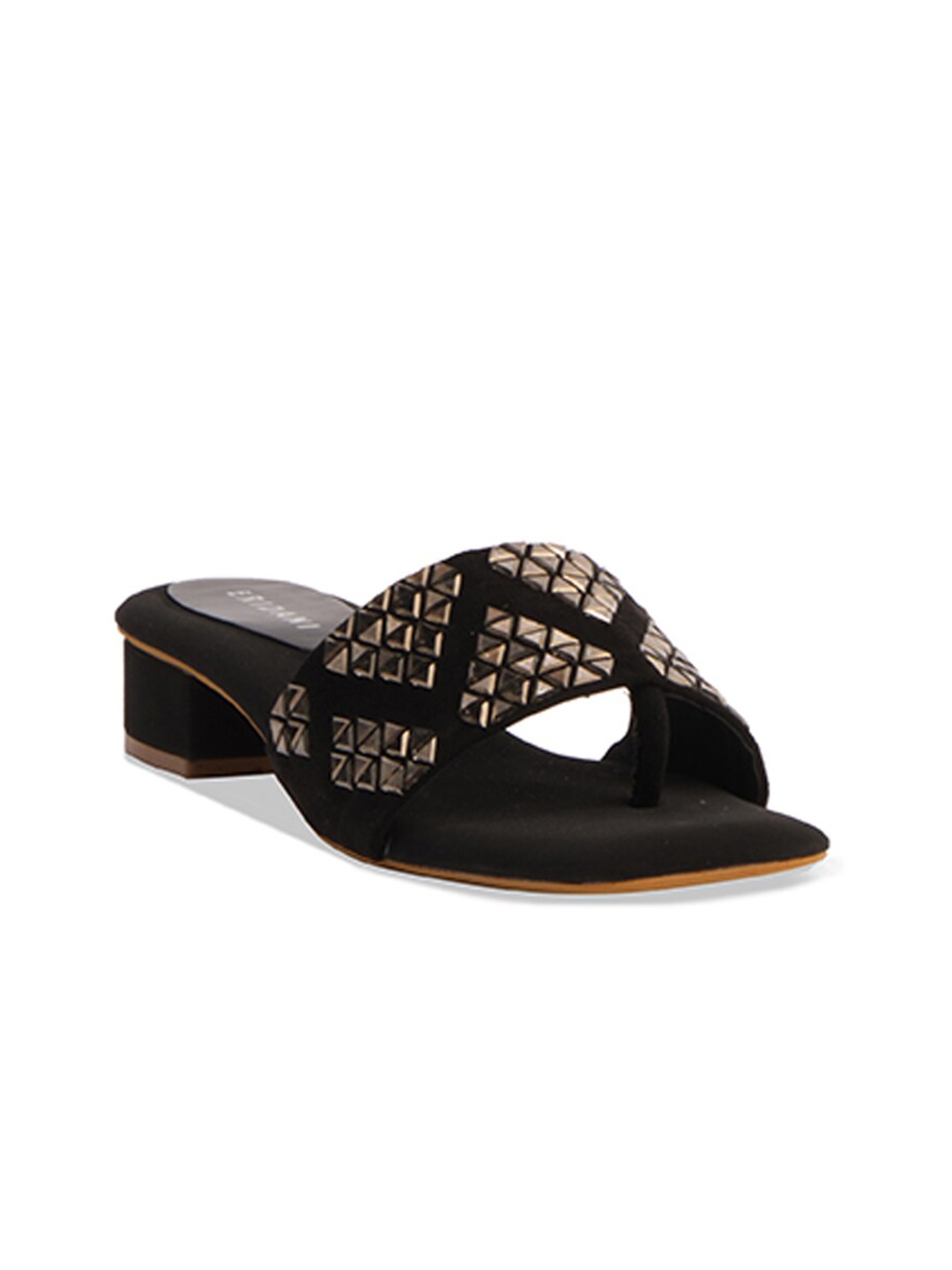 

ERIDANI Embellished Open Toe Flats, Black