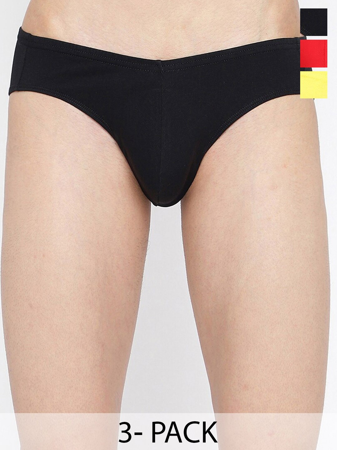 

La Intimo Men Pack of 3 Ultra-Soft Anti Microbial Basic Briefs LIBR050C, Black