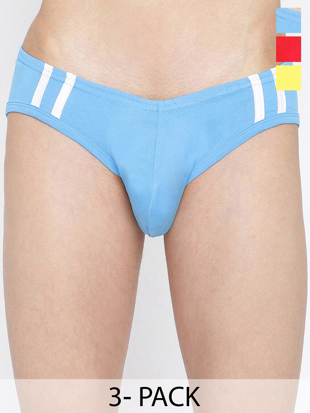 

La Intimo Pack Of 3 Anti Microbial Basic Briefs LIBR060C, Blue