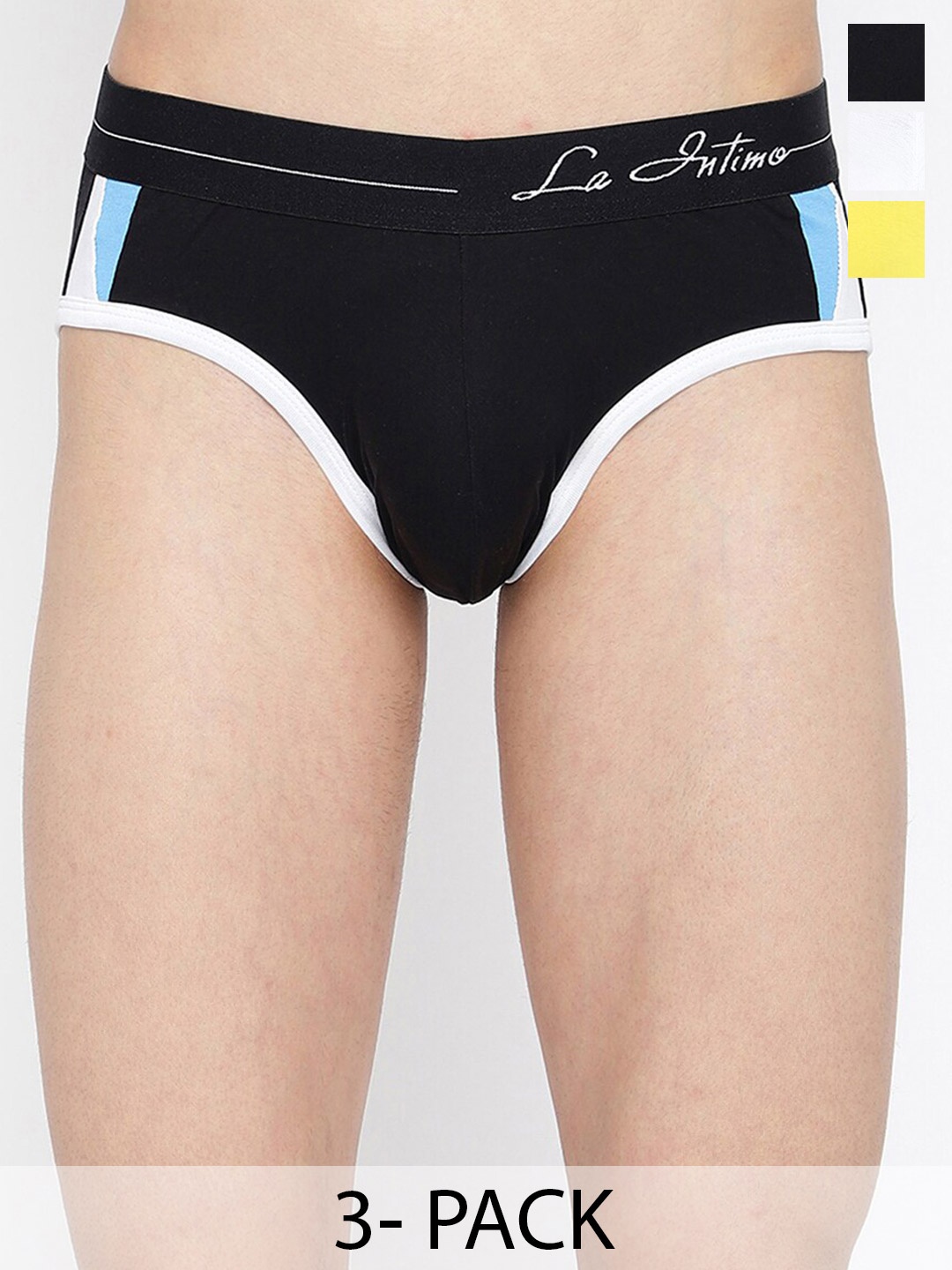 

La Intimo Pack of 3 Anti Microbial Basic Briefs LIBR070C, Black