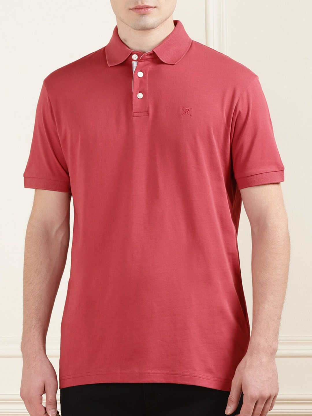 

HACKETT LONDON Polo Collar Short Sleeves Cotton T-shirt, Red