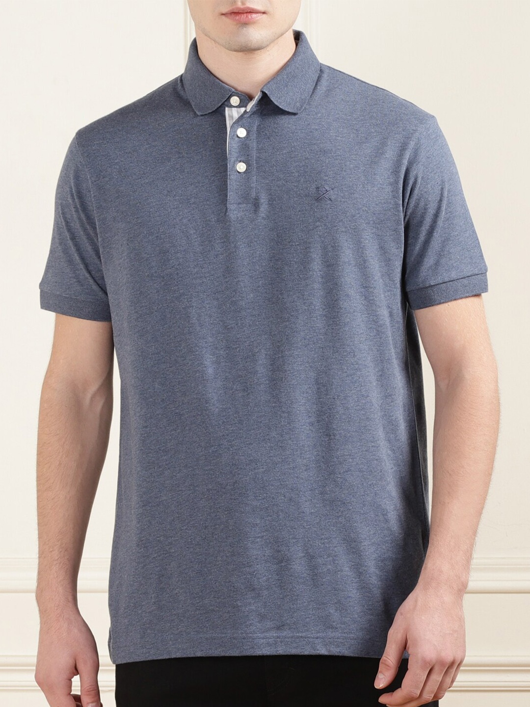 

HACKETT LONDON Polo Collar Short Sleeves Cotton T-shirt, Blue