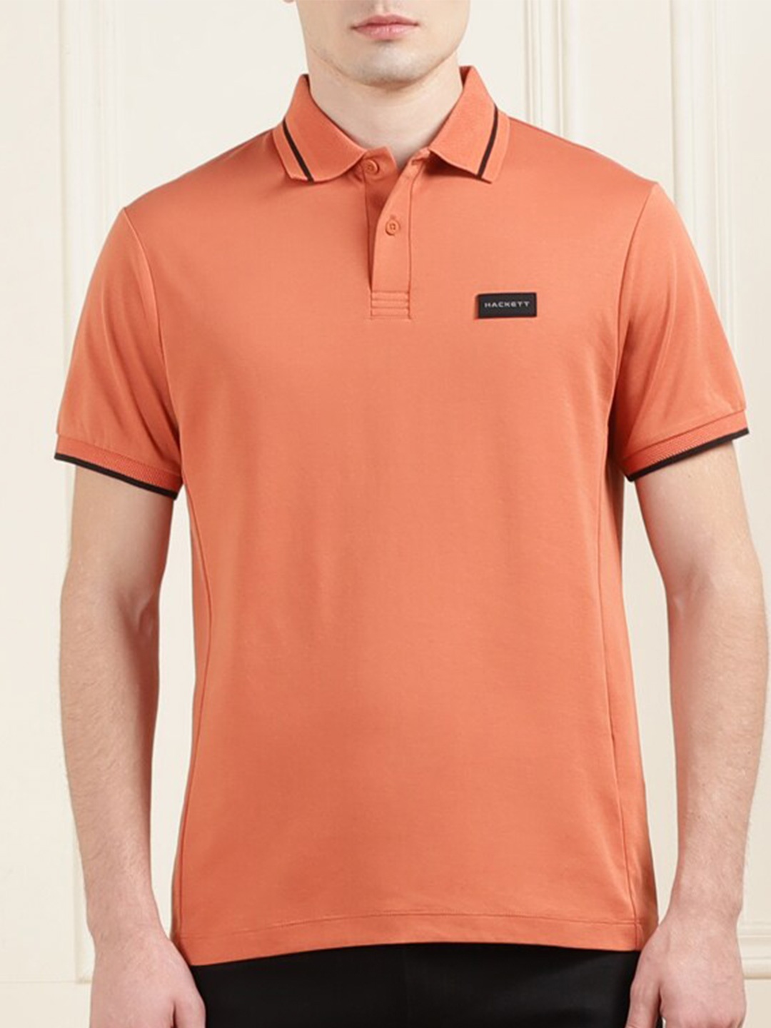 

HACKETT LONDON Polo Collar Short Sleeves Cotton T-shirt, Orange