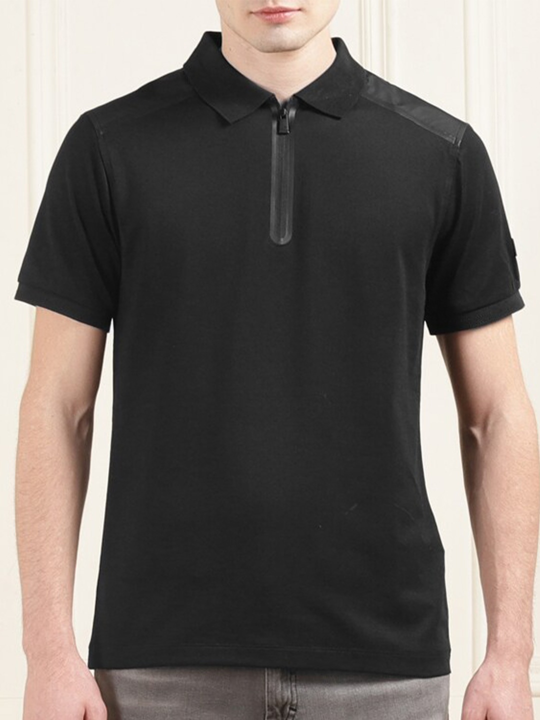 

HACKETT LONDON Polo Collar Short Sleeves Cotton T-shirt, Black