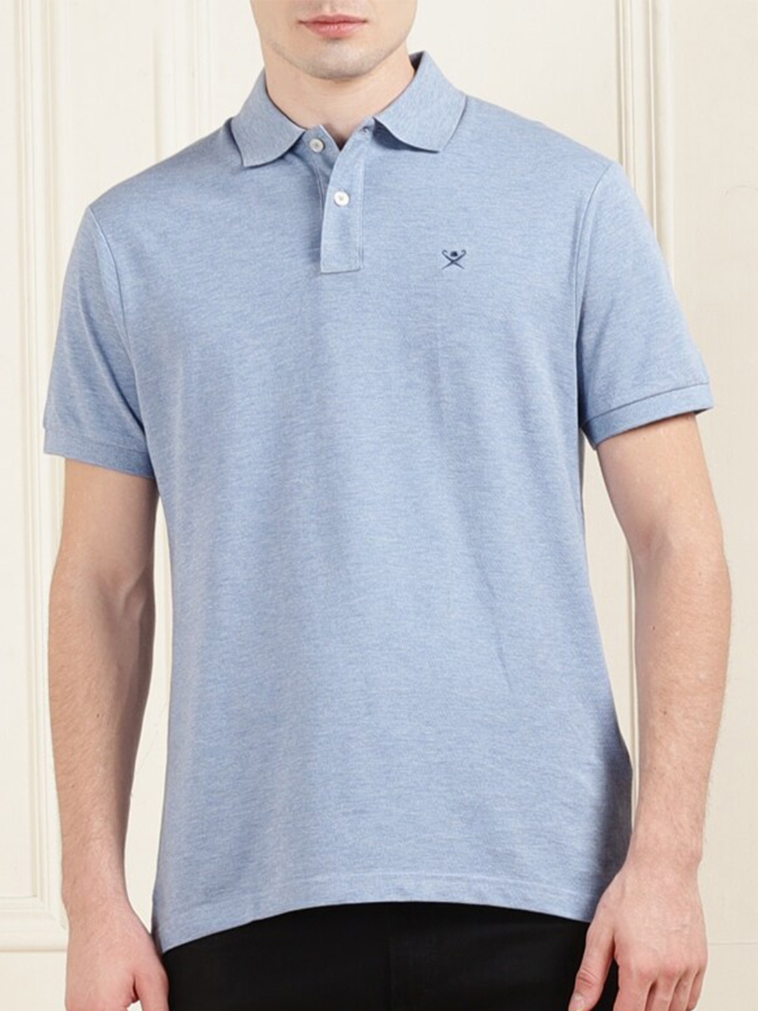 

HACKETT LONDON Polo Collar Short Sleeves Cotton T-shirt, Blue