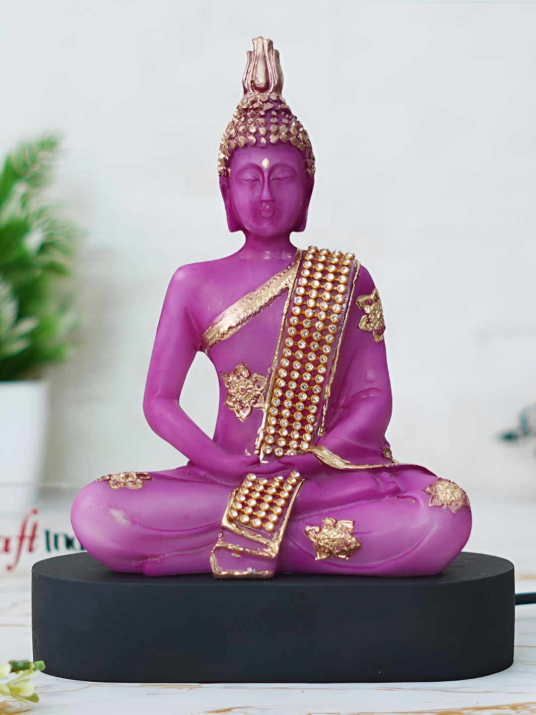 

eCraftIndia Purple Buddha Idol Showpiece