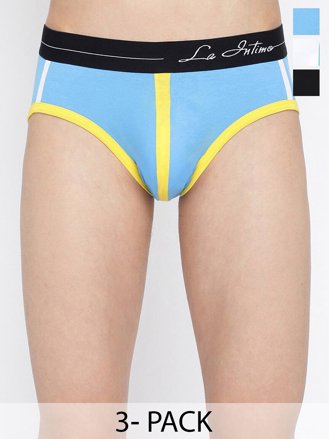 

La Intimo Men Pack Of 3 Anti Microbial Briefs LIBR080C, Blue