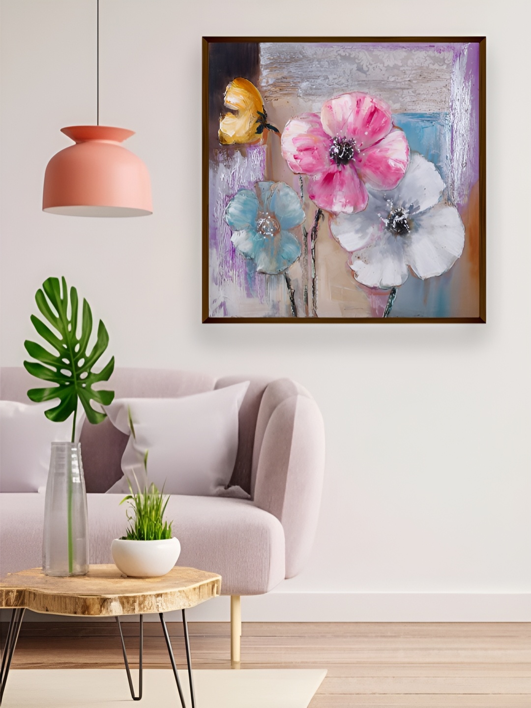 

The Art House Pink & Purple Floral and Botanical Wooden Wall Art