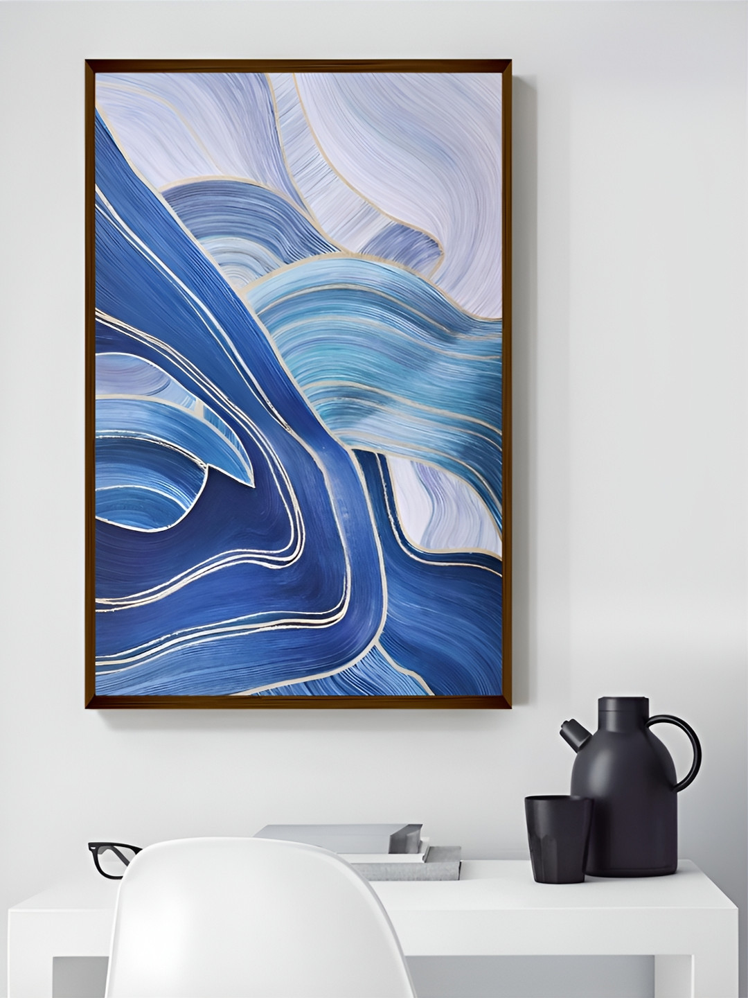 

The Art House Blue & Grey Abstract Wooden Wall Art