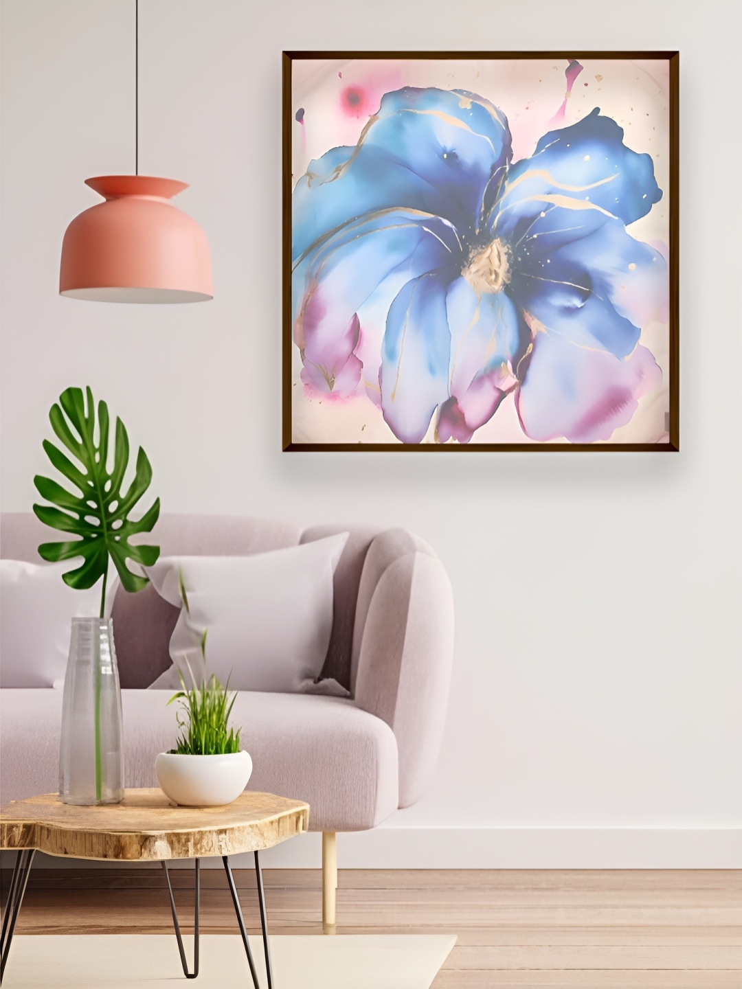 

The Art House Blue & Pink Abstract Wooden Wall Art