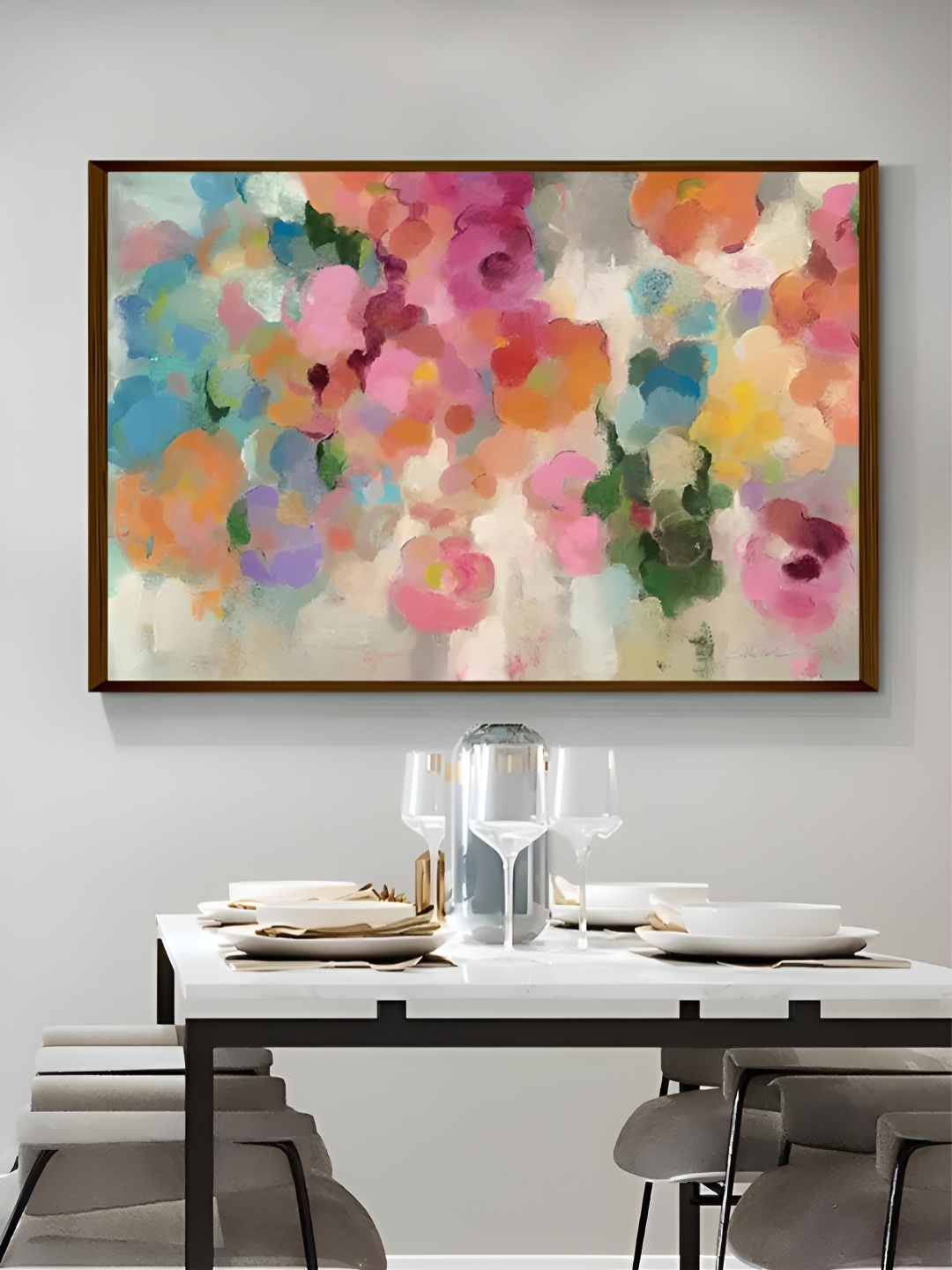 

The Art House Pink & Green Abstract Wooden Wall Art
