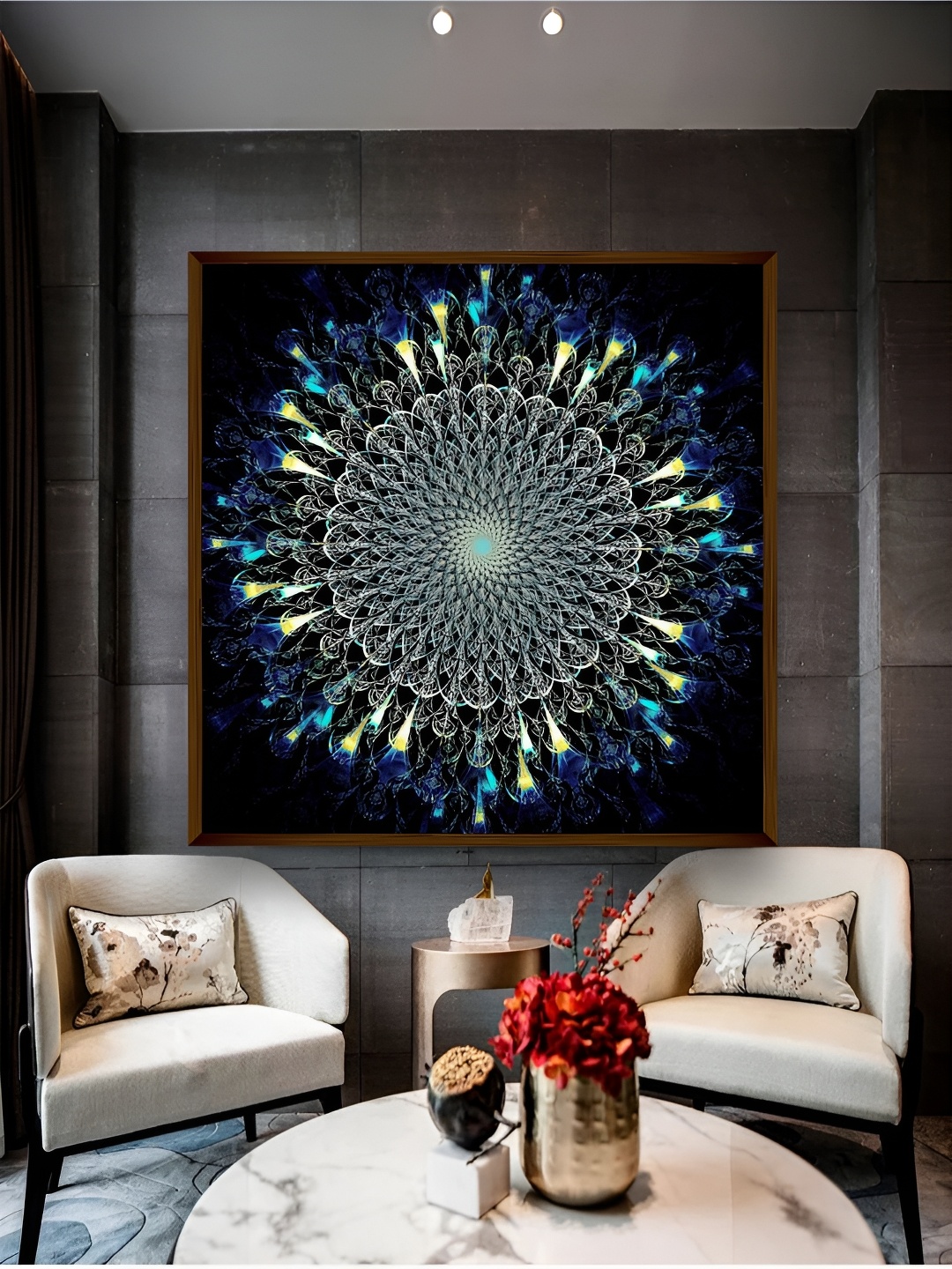 

The Art House Blue & Silver Toned Abstract Wooden Wall Art
