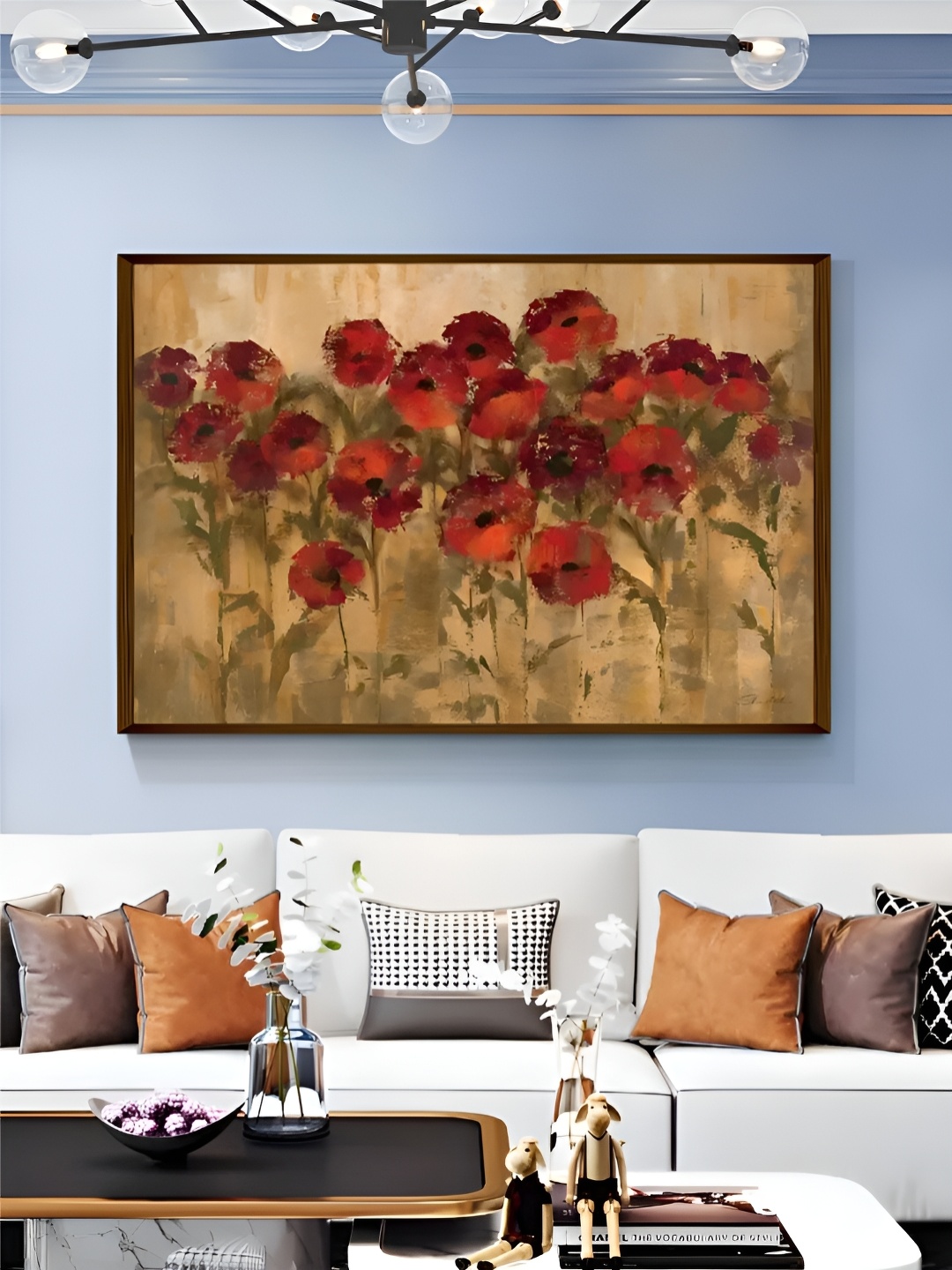 

The Art House Brown & Red Floral and Botanical Wooden Wall Art